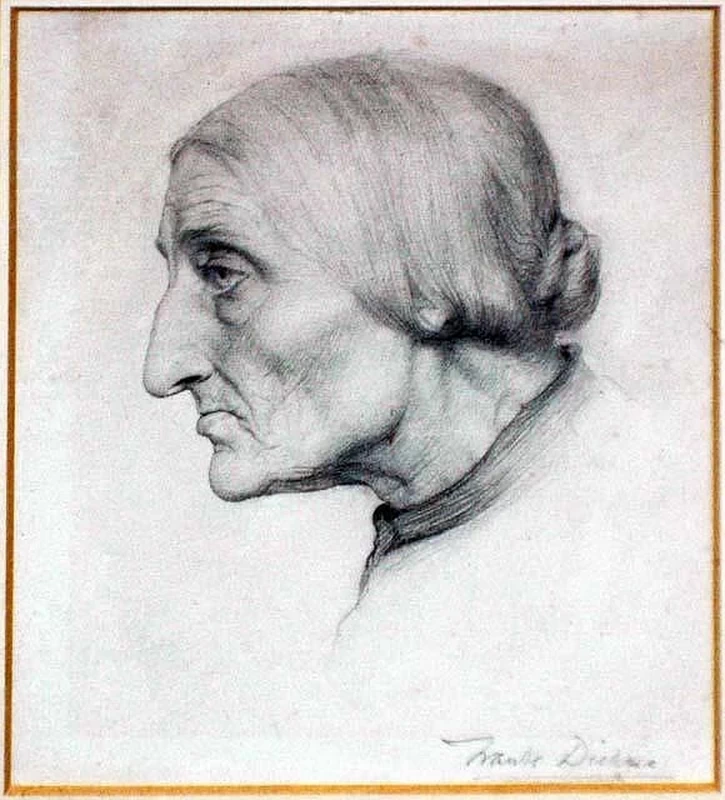 Testa di donna vecchia